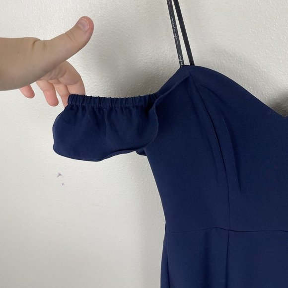 WAYF The Gabrielle Strapless Trumpet Gown Navy Blue Women's XXS Off The Shoulder - Picture 8 of 10